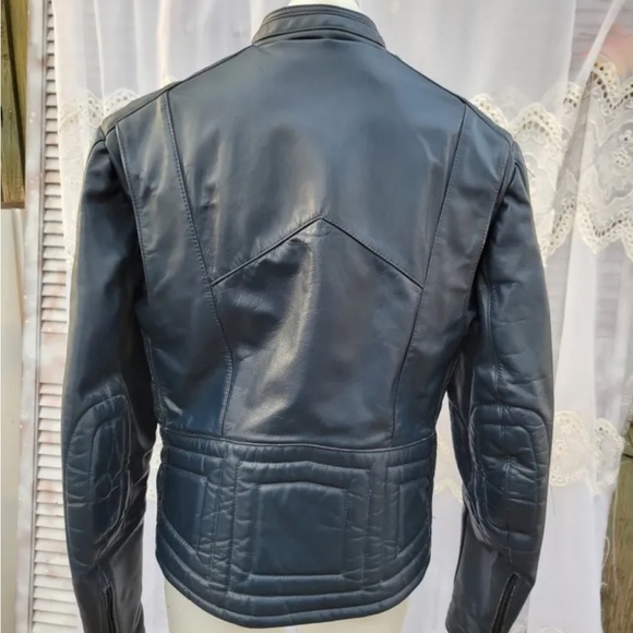 TAURUS (DROSPO) Vintage Leather Biker Motorcycle Jacket, Padded - Picture 2 of 4